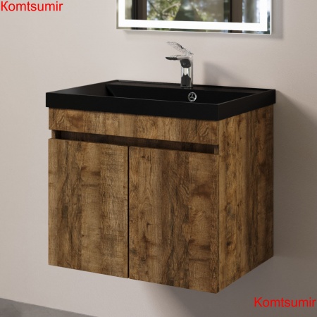 Тумба Vesso 60 подвесная Дуб Самдал с раковиной