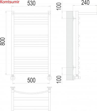 Енисей с/п П10 500х800 Полотенцесушитель  TERMINUS Енисей с/п П10 500х800 Полотенцесушитель  TERMINUS