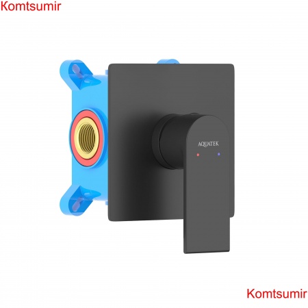 Смеситель для душа (внешняя и скрытая часть) AQUATEK, матовый черный AQ1466MB ЛИРА