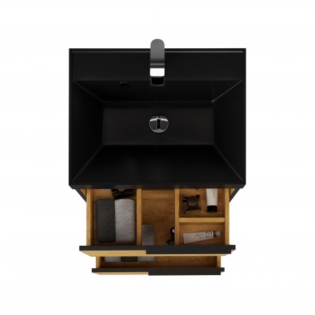 Тумба Fostero 60 подвесная Дуб Крафт золотой с раковиной