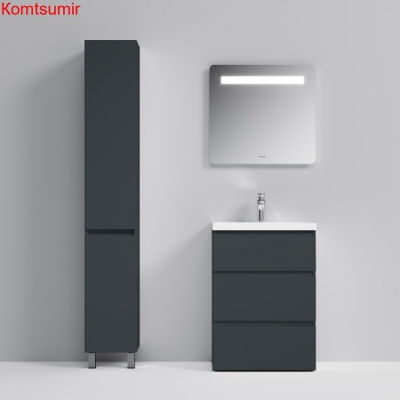 M91FSX0602GM GEM S, База под раковину, напольная, 60 см, 3 ящика, графит матовый