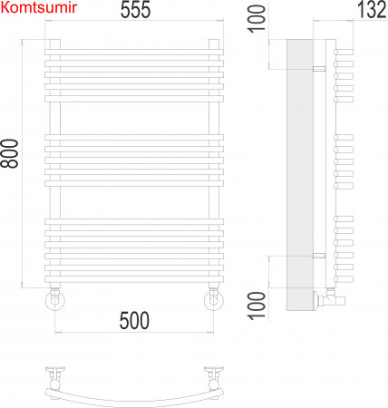 Марио П16 500х800 Полотенцесушитель  TERMINUS