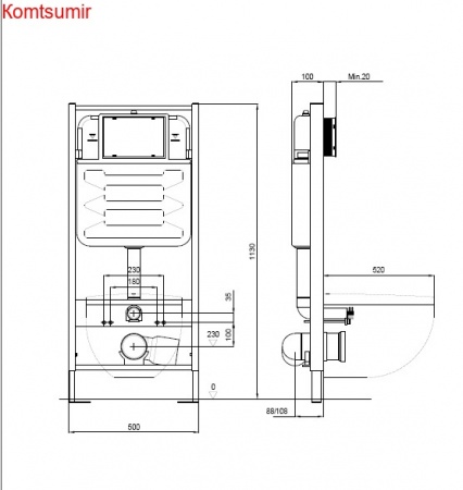 Set Aquatek Оберон Комплект: унитаз AquatekОБЕРОН AQ1365T-00 531*360*344 с сиденьем Soft Close инсталляция Aquatek