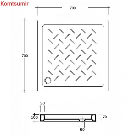 Душевой поддон квадратный керамический RGW CR 900