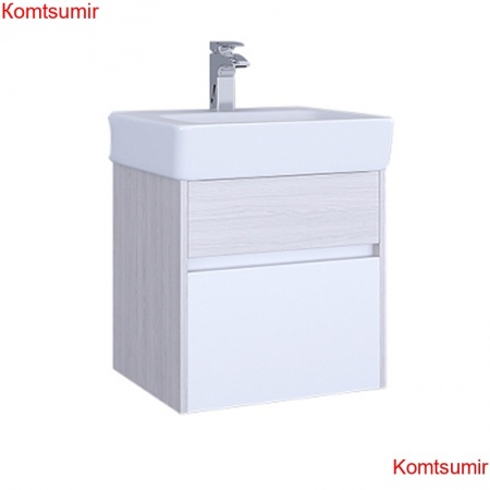 Тумба под раковину AQUATON ВЕРДИ 50 подвесная, белый ясень (1A195901VDAV0)