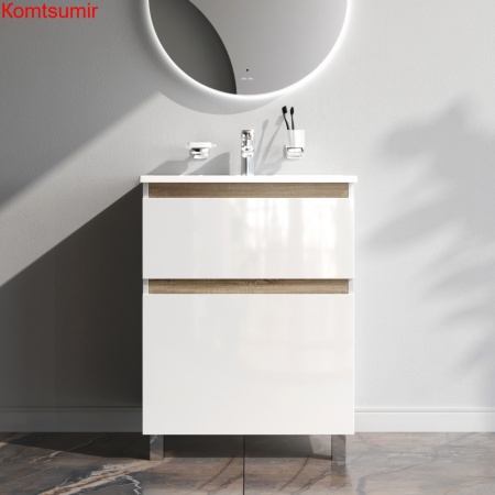 M85AFSX0652WG X-Joy, База под раковину, напольная, 65 см, 2 ящика, белый глянец