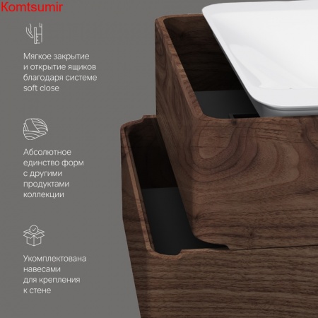 M30FHX1002NF Sensation, База под раковину, подвесная, 100 см, ящики, орех, текстурированная, шт