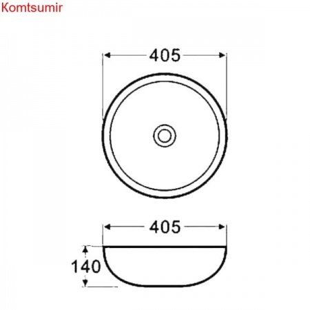 Раковина Azario 405х405х140 накладная, белый (AZ-3216)