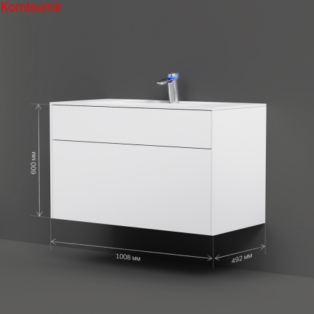 M50AFHX1003WM Inspire V2.0, База под раковину, подвесная, 100 см, 3 ящика, push-to-open, белый матов