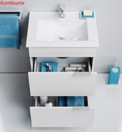 Тумба с раковиной Aqwella Brig 60 напольная, белая