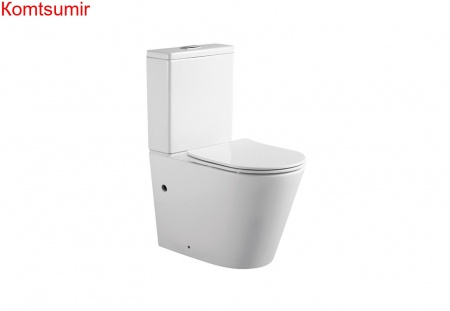 Унитаз-компакт напольный безободковый с бачком AQUATEK ВЕГА AQ2904-00 630*390*825 мм, горизонтальный выпуск, тонкое сиденье с механизмом плавного закрывания, крепеж