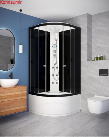 Душевая кабина DOMANI-Spa Delight Slim 110 high Чёрное стекло (100*100)