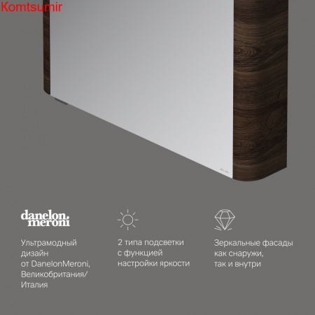 M30MCL0801NF Sensation, зеркало, зеркальный шкаф, левый, 80 см, с подсветкой, орех, текстурированная M30MCL0801NF Sensation, зеркало, зеркальный шкаф, левый, 80 см, с подсветкой, орех, текстурированная