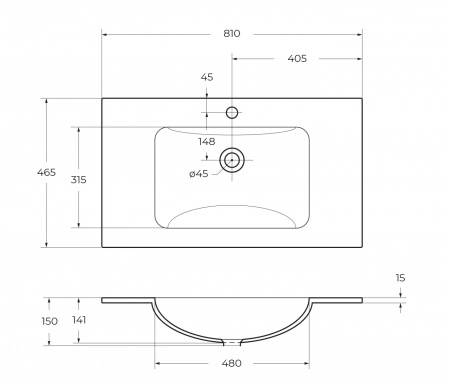 Стеклянная раковина BelBagno BB810/465-LV-VTR-BO