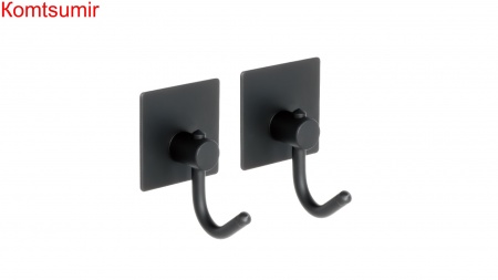 Крючок одинарный - 2 штуки, черный Fixsen, FX-560B