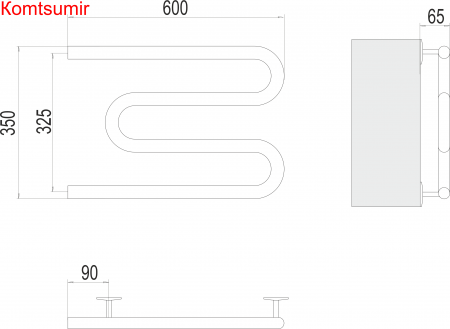 Электро 25 М-обр 600х350 Полотенцесушитель  TERMINUS Электро 25 М-обр 600х350 Полотенцесушитель  TERMINUS