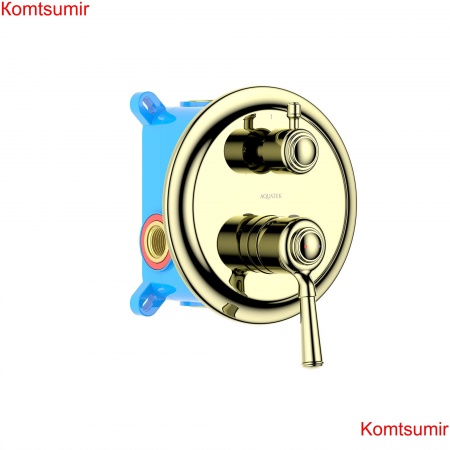 Смеситель для ванны (внешняя и скрытая часть) AQUATEK, полир. золото AQ1546PG КЛАССИК