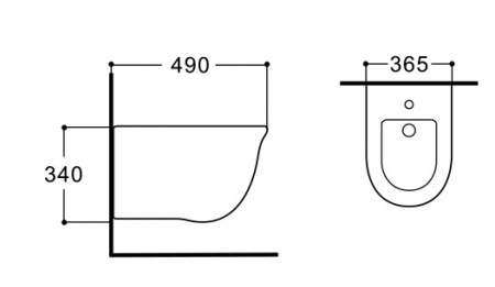 Биде подвесное AQUATEK КЛАССИК AQ1161-00, 490*365*340 мм, цвет белый