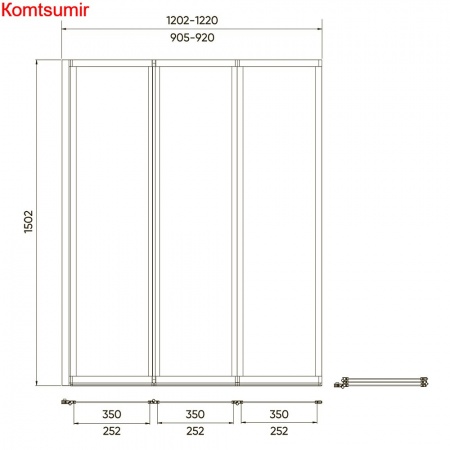 Шторка на ванну Veconi PL-73R 90*150