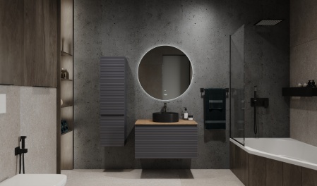 Тумба Cossety 80 подвесная, Антрацит/Дуб Крафт золотой