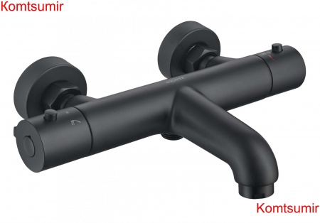 Термостатический смеситель для ванны AQUATEK, матовый черный AQ1043MB