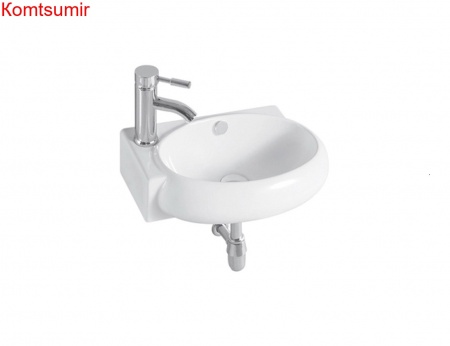 Раковина подвесная угловая AQUATEK AQ5303-00 420*280*145 мм , смеситель слева