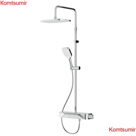 AM.PM F078F200 Func, душ. система: см-ль-полка д/душа с ТМС: душ.штанга, верхн. душ квадр., ручн.душ, хром