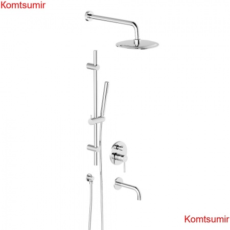 Damixa 936540000 Scandinavian Pure встраиваемая душевая система с ванно-душевым смесителем, изливом и штанг