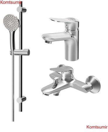 AM.PM F40985C00 Sunny, набор 3в1: см-ль д/умывальника, см-ль д/ванны/душа, душевой комплект, шт.