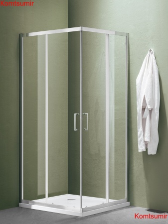 Душевое ограждение SANTREK AQUA Lea-CR-800-C-Chrome 800*800*1850 Г-обр. Стекло Прозр 5мм, профиль Хром