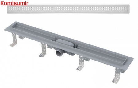 Душевой лоток AlcaPlast APZ9-Simple 850 с решеткой и опорами серый, хром, выпуск боковой
