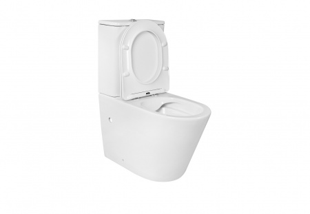 Унитаз-компакт напольный безободковый с бачком AQUATEK ВЕГА AQ2904-00 630*390*825 мм, горизонтальный выпуск, тонкое сиденье с механизмом плавного закрывания, крепеж