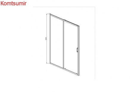 Aquatek Душевая дверь двухэлементная, раздвижная 200х120, черный матовый