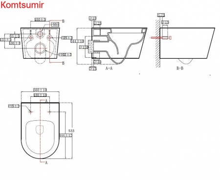 Set Aquatek Оберон Комплект: унитаз AquatekОБЕРОН AQ1365T-00 531*360*344 с сиденьем Soft Close инсталляция Aquatek