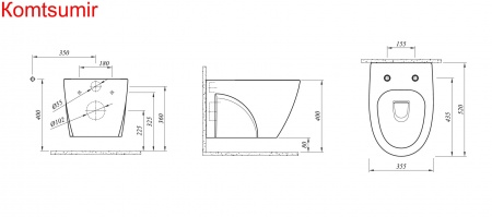 STIL Унитаз подвесной безободковый в комплекте с сиденьем STIL Унитаз подвесной безободковый в комплекте с сиденьем