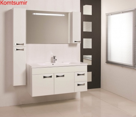 Тумба под раковину AQUATON Диор 120 подвесная, белая (1A110601DR010)