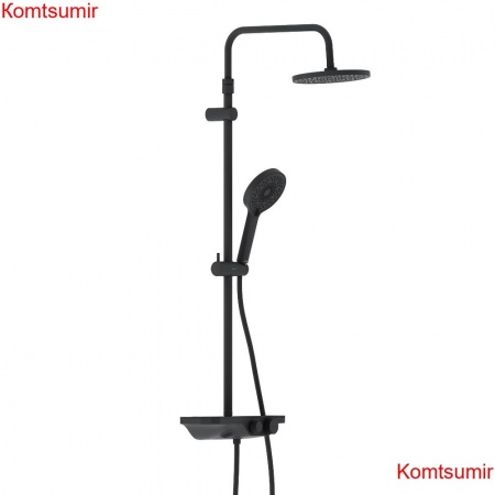 Damixa 947730300 Apollo душевая система с ванно-душевым смесителем-полкой, черный