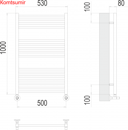 Сицилия П16 500х1000 Полотенцесушитель  TERMINUS