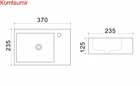 Мини - раковина Trend 37*23,5*12,5 см, белая (AZ4331A)