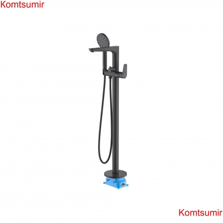 Смеситель для ванны напольный (внешняя и скрытая часть) AQUATEK, матовый черный AQ1145MB БЕТТА