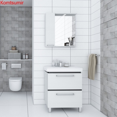 Тумба под раковину AQUATON РОНДА 60 напольный, дуб светлый (1A205001RSC20)