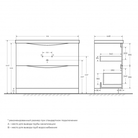 База под раковину напольная BelBagno MARINO-1000-2C-PIA-BL-P База под раковину напольная BelBagno MARINO-1000-2C-PIA-BL-P
