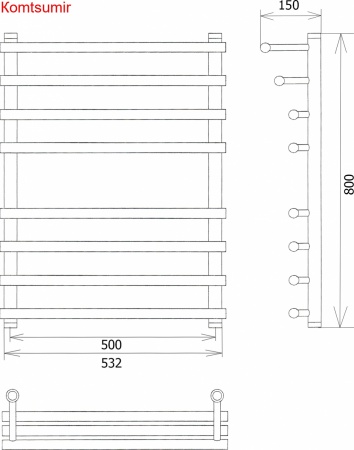 Полотенцесушитель водяной Двин F primo 80/50 1" - 3/4" - 1/2" белый