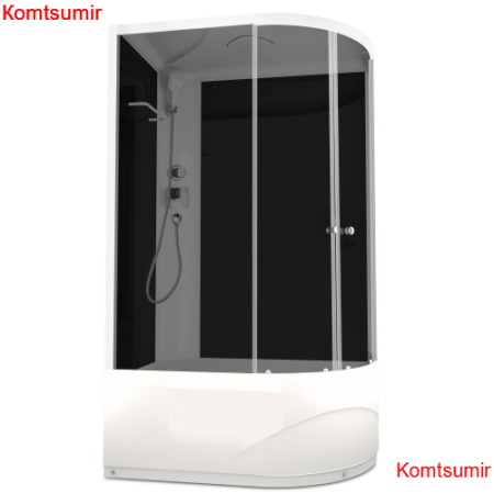 Душевая кабина Domani-Spa Delight 128high L/R чёрное сттекло (120*80)