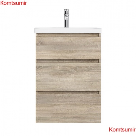 M91FSX0602OF GEM S, База под раковину, напольная, 60 см, 3 ящика, светлый дуб