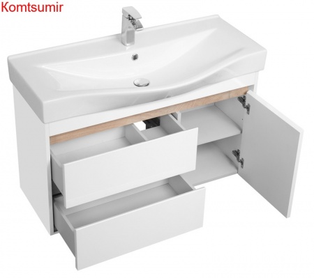 Тумба под раковину AQUATON Нортон 100 подвесная, белая (1A249001NT010)