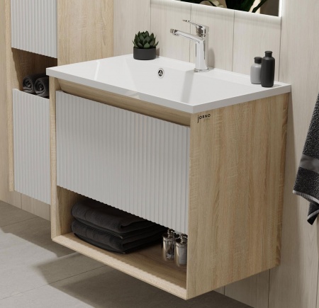 Тумба Tossony 70 подвесная Сонома светлая/Белый