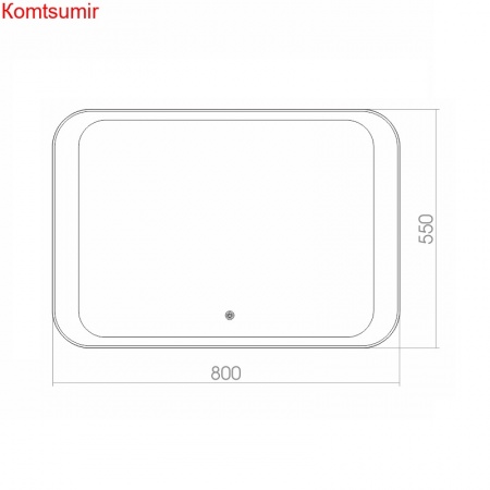 Зеркало AZARIO Индиго 800*550, с LED-подсветкой и сенсорным выключателем
