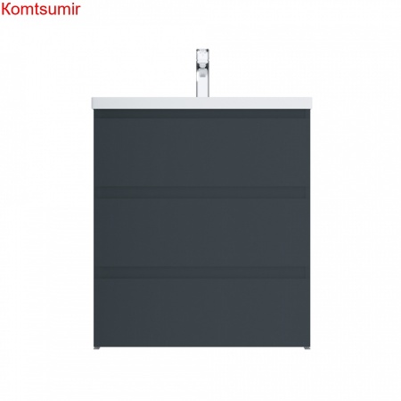 M91FSX0752GM GEM S, База под раковину, напольная, 75 см, 3 ящика, графит матовый