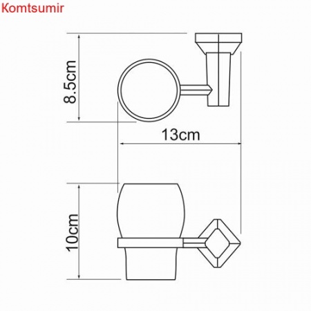 WasserKRAFT Aller K-1128 Подстаканник одинарный